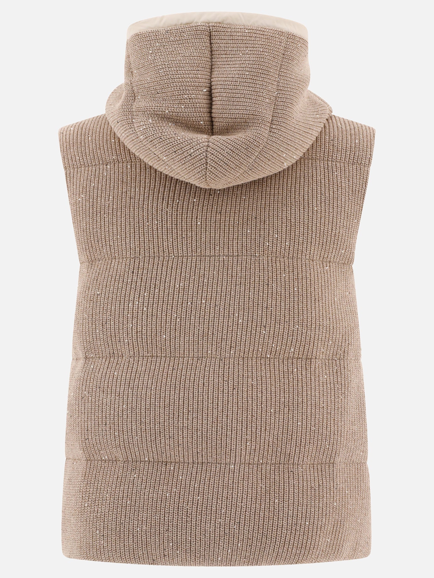 Giacche smanicate 96% cotton 4% polyester - Padding: down and feathers  Beige - Brunello Cucinelli Donna | PDP | VIETTI Online Store | Zoom-Modal_2

