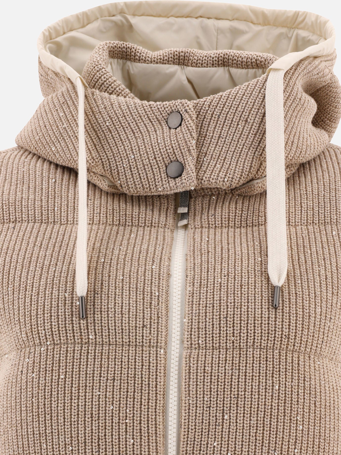 Giacche smanicate 96% cotton 4% polyester - Padding: down and feathers  Beige - Brunello Cucinelli Donna | PDP | VIETTI Online Store | Zoom-Modal_3
