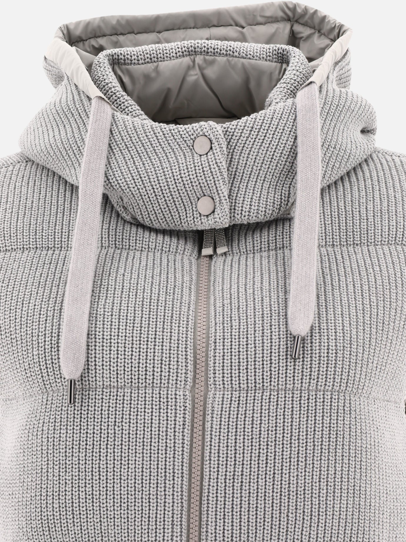 Giacche smanicate 96% cotton 4% polyester  Grigio - Brunello Cucinelli Donna | PDP | VIETTI Online Store | Zoom-Modal_3
