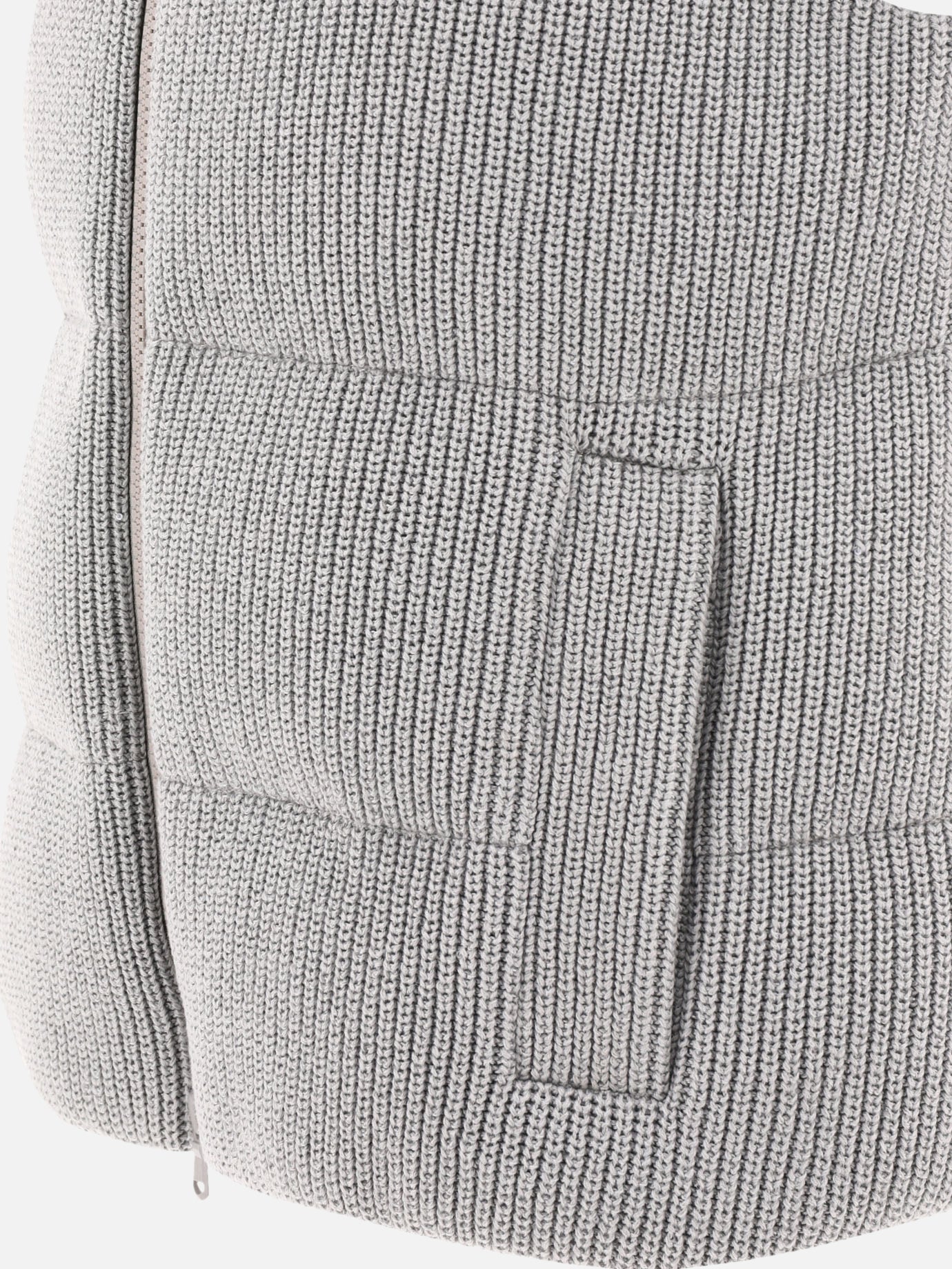 Giacche smanicate 96% cotton 4% polyester  Grigio - Brunello Cucinelli Donna | PDP | VIETTI Online Store | thumbnail_4