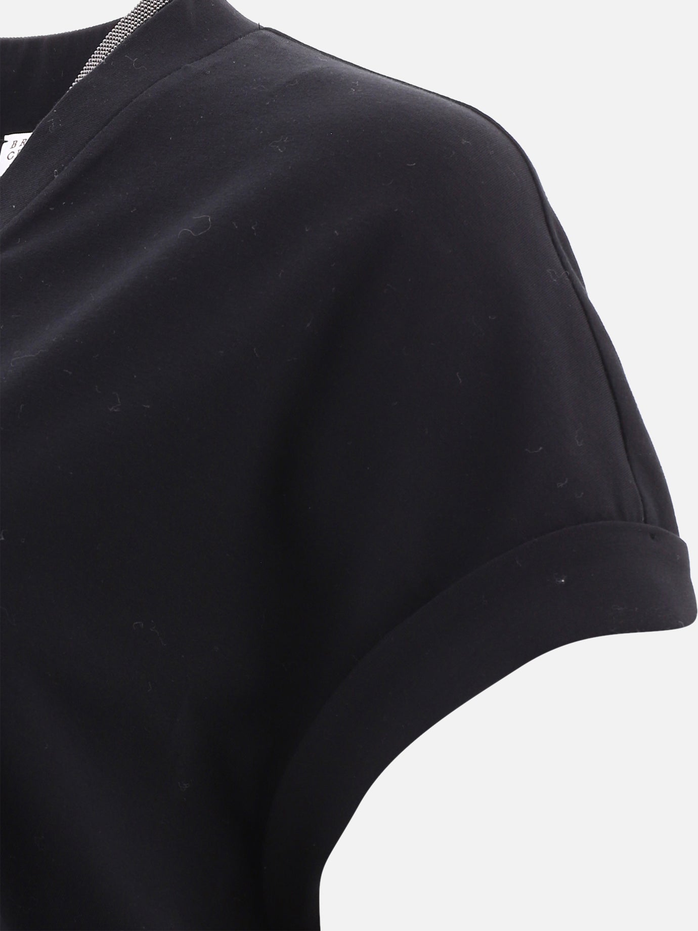 V neck t-shirts Solid colour  Black - Brunello Cucinelli Women | PDP | VIETTI Online Store | thumbnail_4