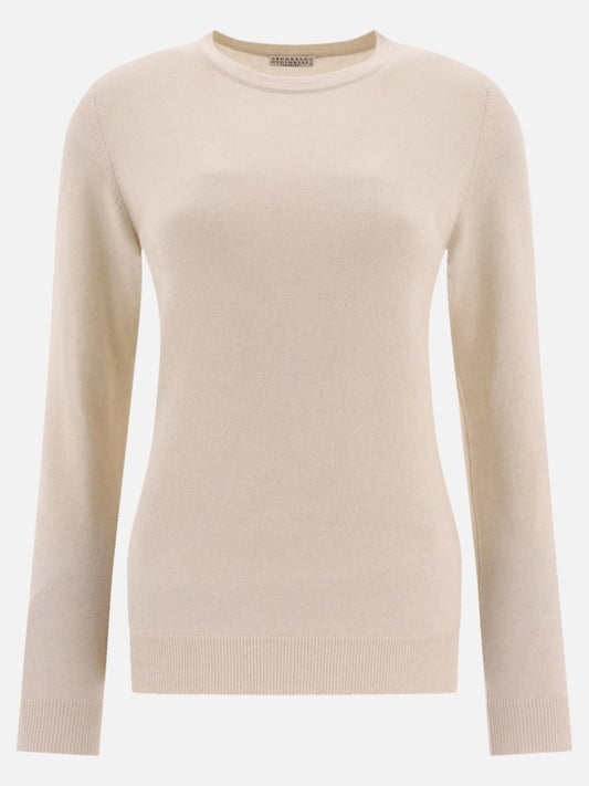 Crewneck sweaters 100% cashmere  Beige - Brunello Cucinelli Women | PLP | VIETTI Online Store 
