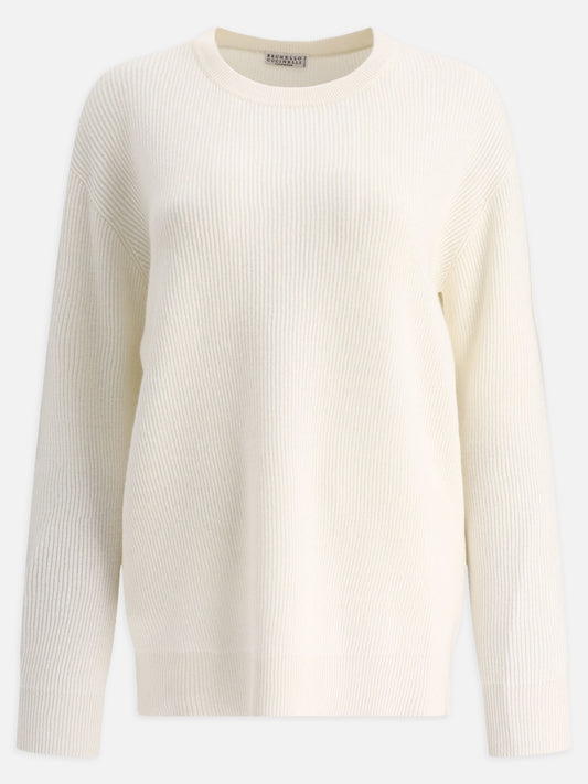Maglioni girocollo 100% cashmere  Bianco - Brunello Cucinelli Donna | PLP | VIETTI Online Store 
