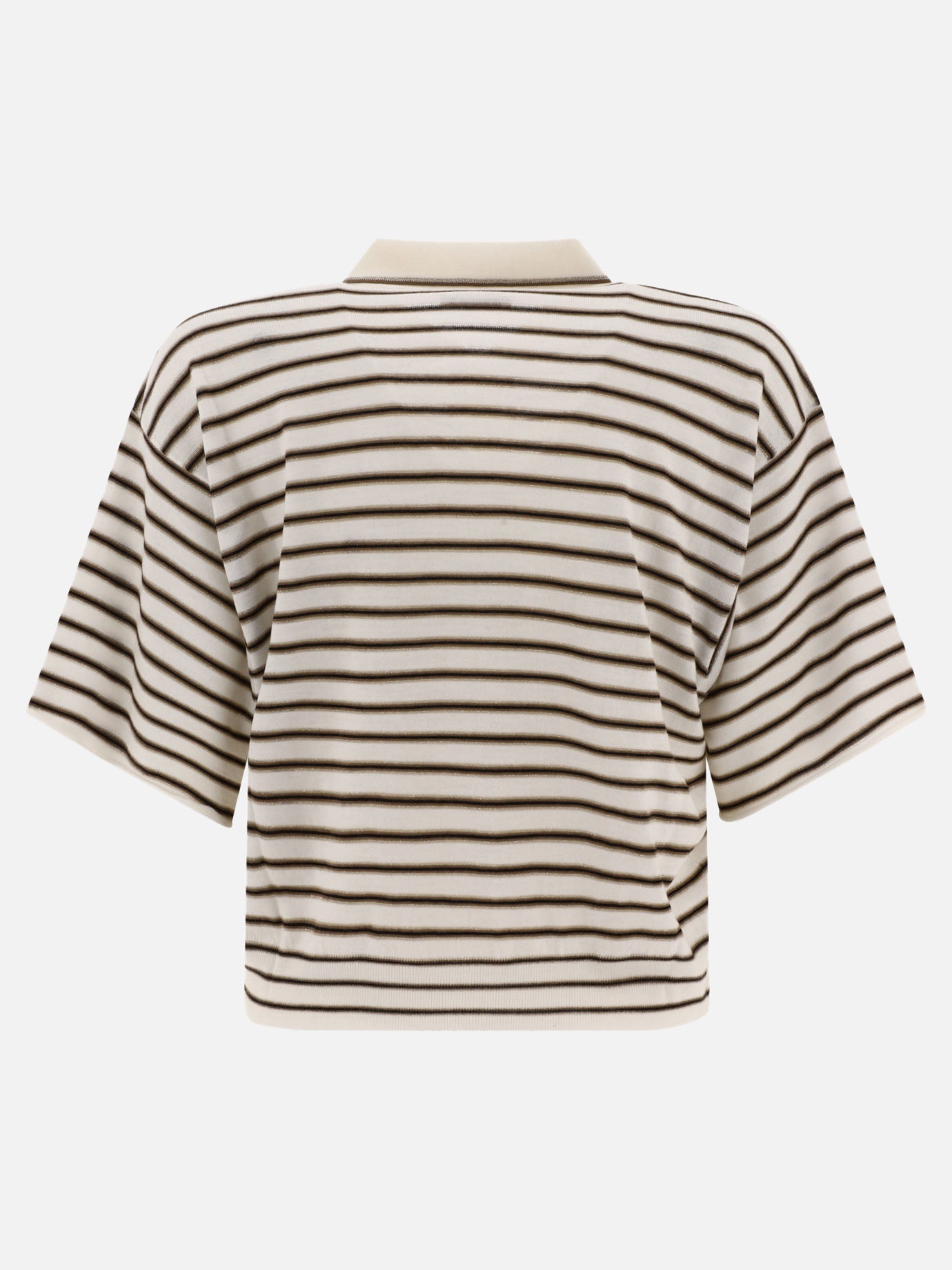 Polo shirts with buttons 90% wool 10% cashmere  Brown - Brunello Cucinelli Women | PDP | VIETTI Online Store | thumbnail_2