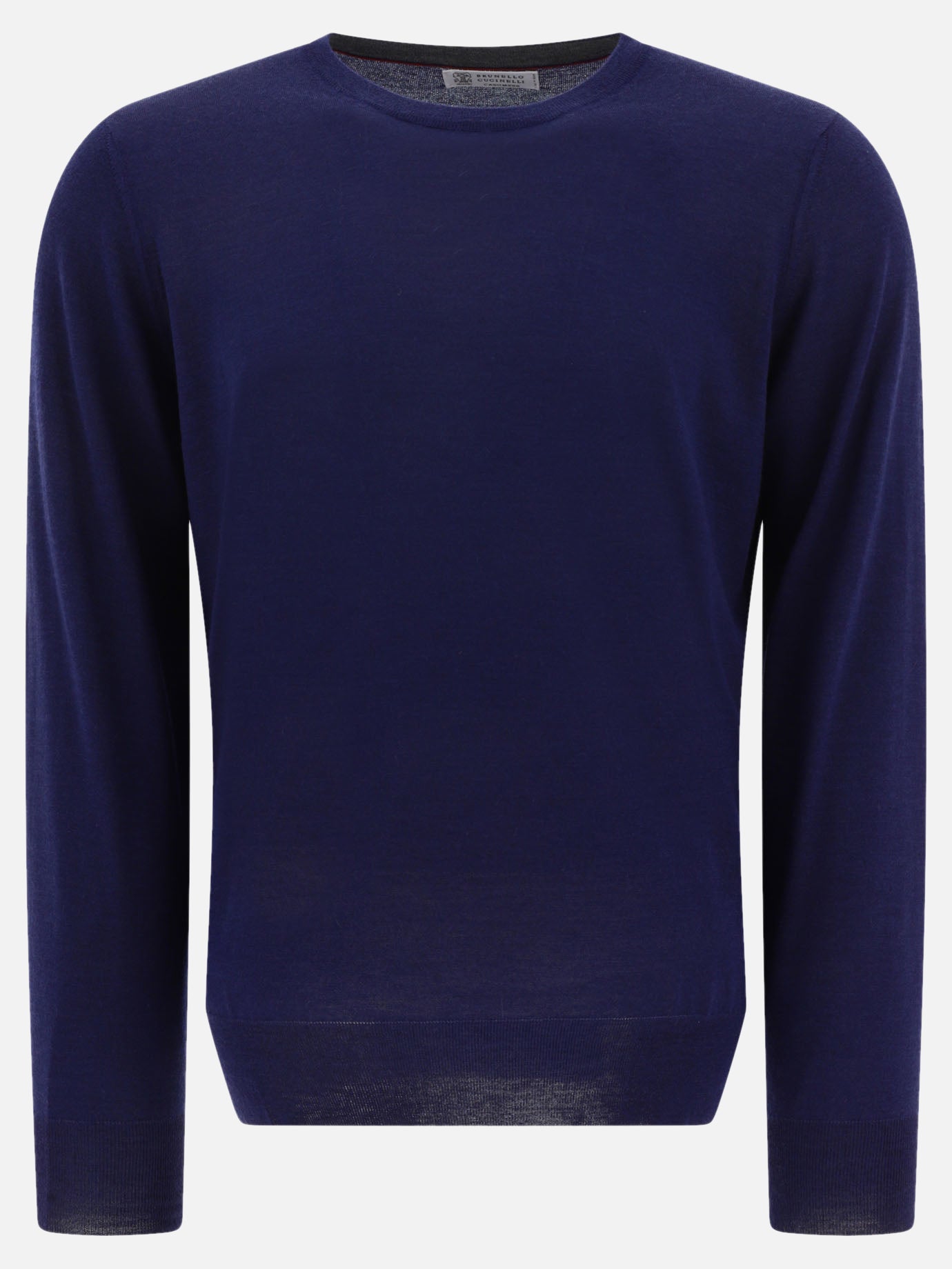 Crewneck sweaters 70% cashmere 30% silk  Blue - Brunello Cucinelli Men | PDP | VIETTI Online Store | thumbnail
