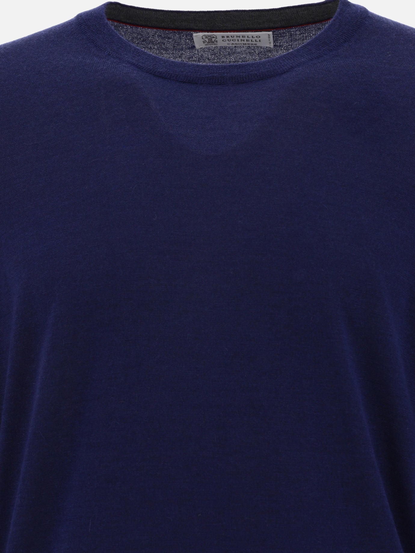 Crewneck sweaters 70% cashmere 30% silk  Blue - Brunello Cucinelli Men | PDP | VIETTI Online Store | thumbnail_3