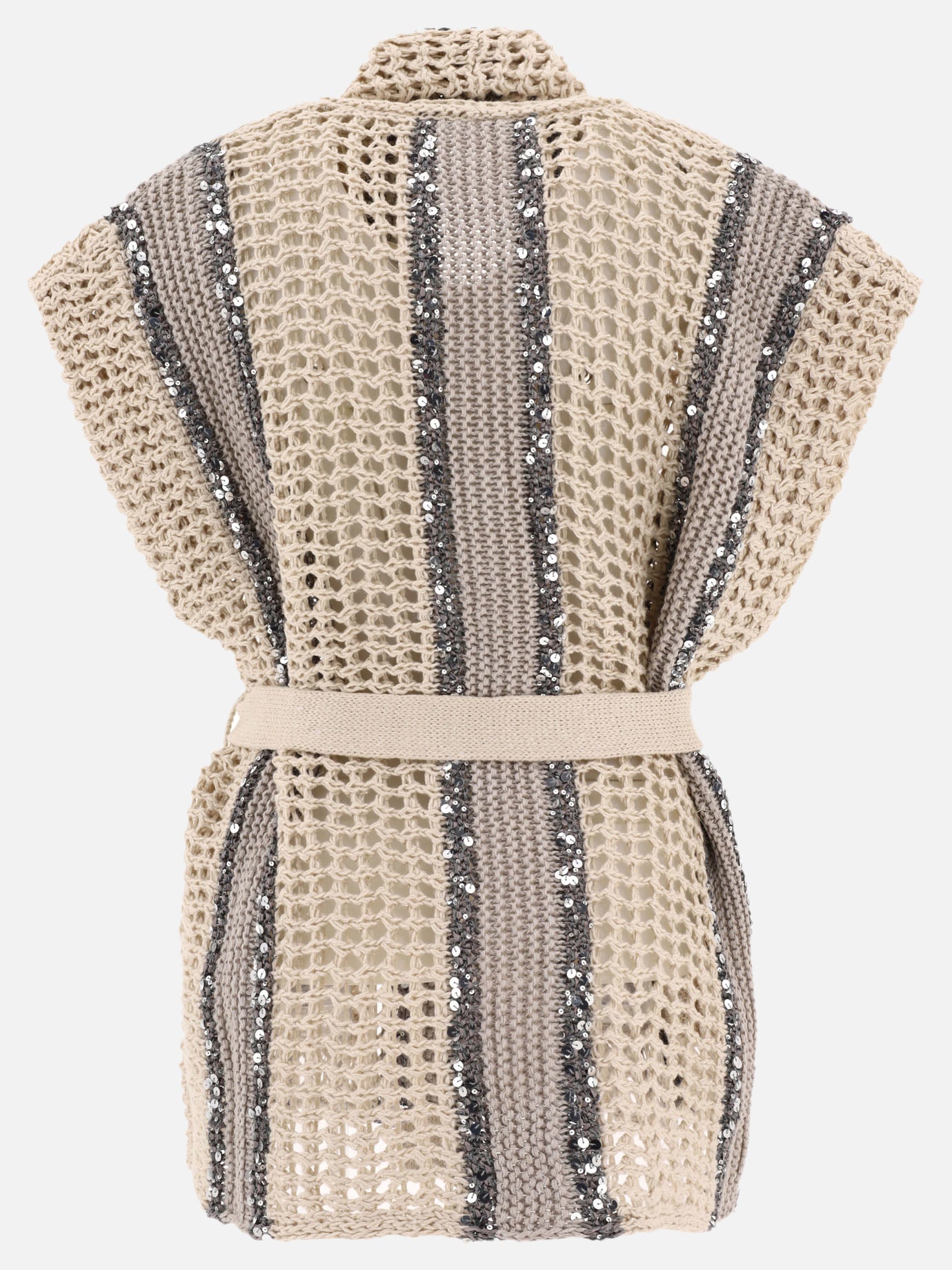 Cardigans 55% juta 35% cotton 10% polyamide  Beige - Brunello Cucinelli Women | PDP | VIETTI Online Store | Zoom-Modal_2
