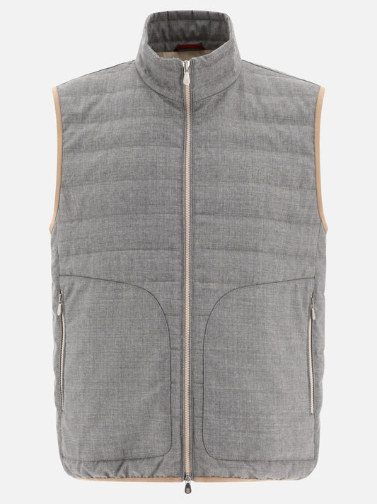 Giacche smanicate 100% wool - Padding: down and feathers  Grigio - Brunello Cucinelli Uomo | PLP | VIETTI Online Store 
