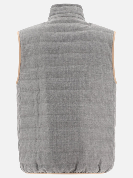 Giacche smanicate 100% wool - Padding: down and feathers  Grigio - Brunello Cucinelli Uomo | PLP | VIETTI Online Store | 2
