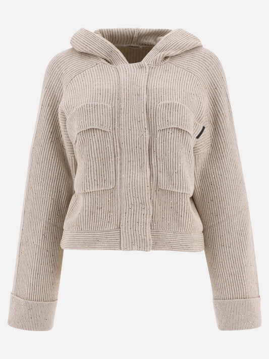 Cardigans 96% cotton 4% polyester  Beige - Brunello Cucinelli Women | PLP | VIETTI Online Store 
