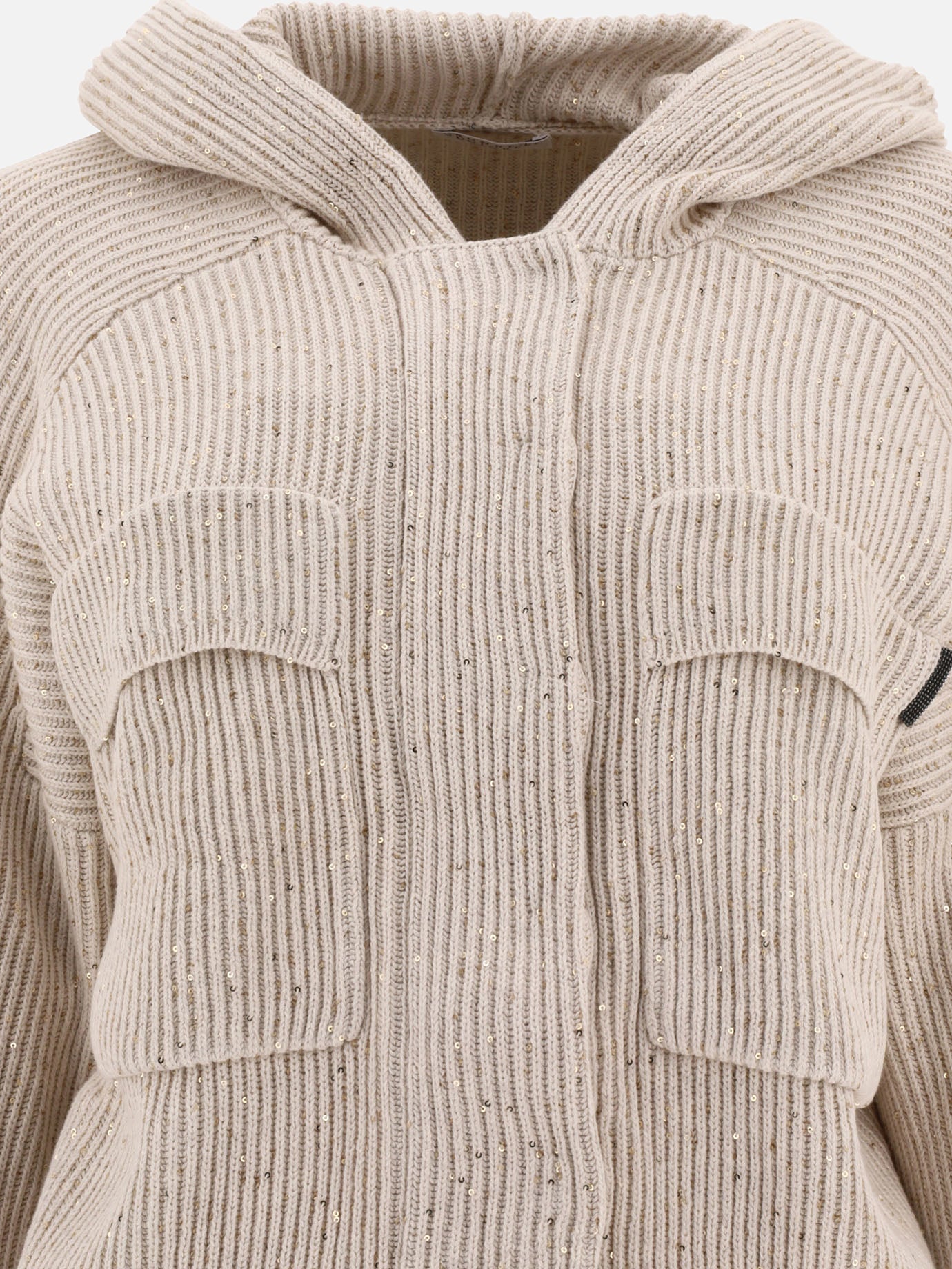 Cardigans 96% cotton 4% polyester  Beige - Brunello Cucinelli Women | PDP | VIETTI Online Store | thumbnail_3