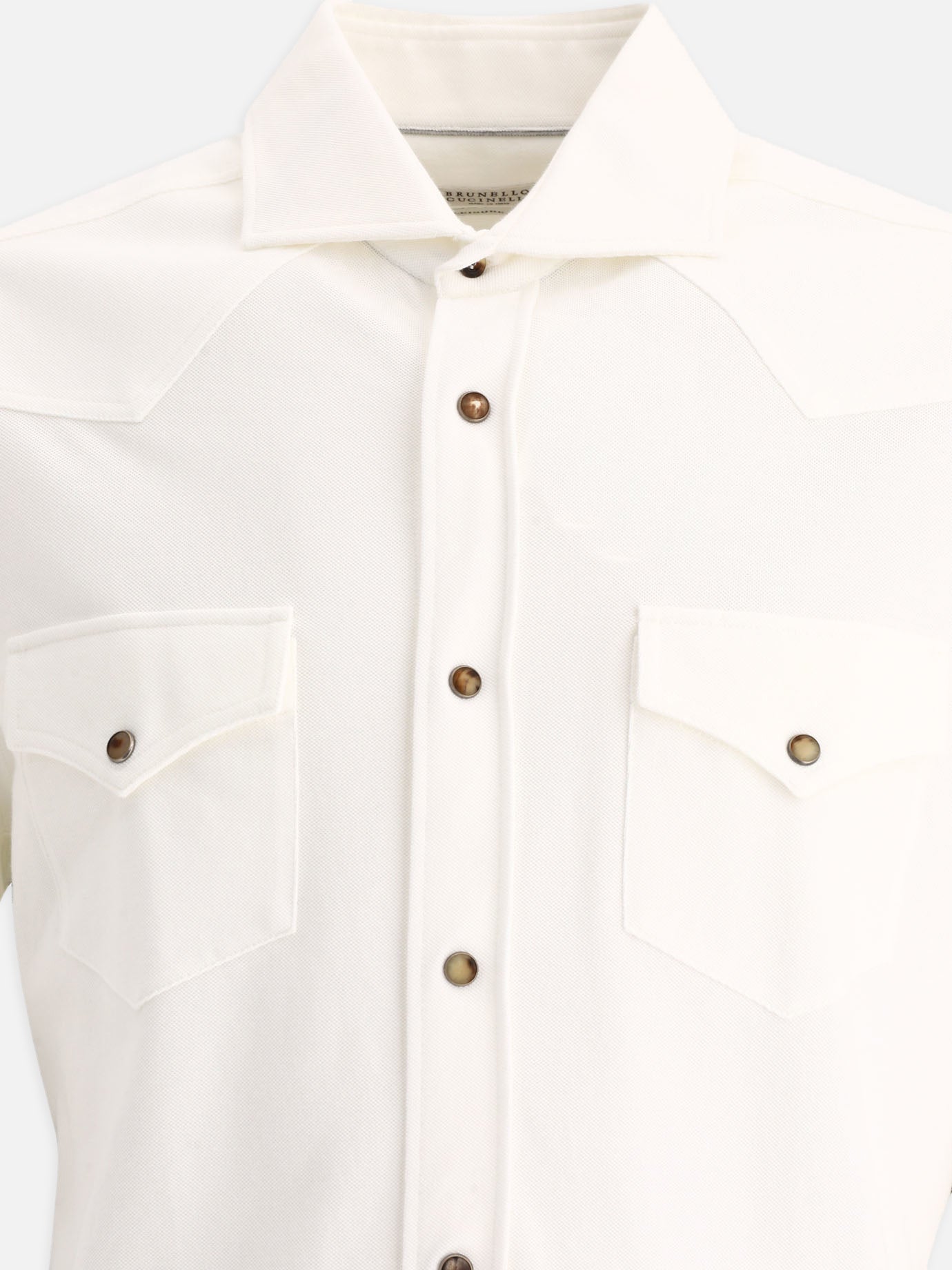 Casual shirts 100% cotton  White - Brunello Cucinelli Men | PDP | VIETTI Online Store | thumbnail_3