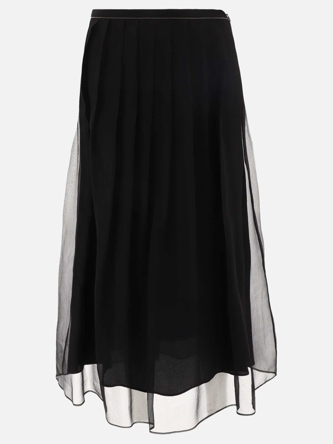 Long skirts 100% silk  Black - Brunello Cucinelli Women | PDP | VIETTI Online Store | thumbnail