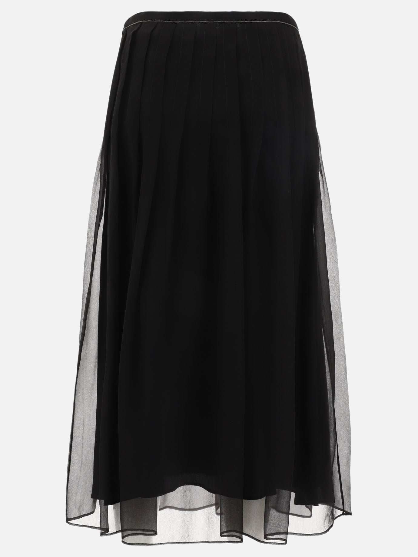 Long skirts 100% silk  Black - Brunello Cucinelli Women | PDP | VIETTI Online Store | Zoom-Modal_2
