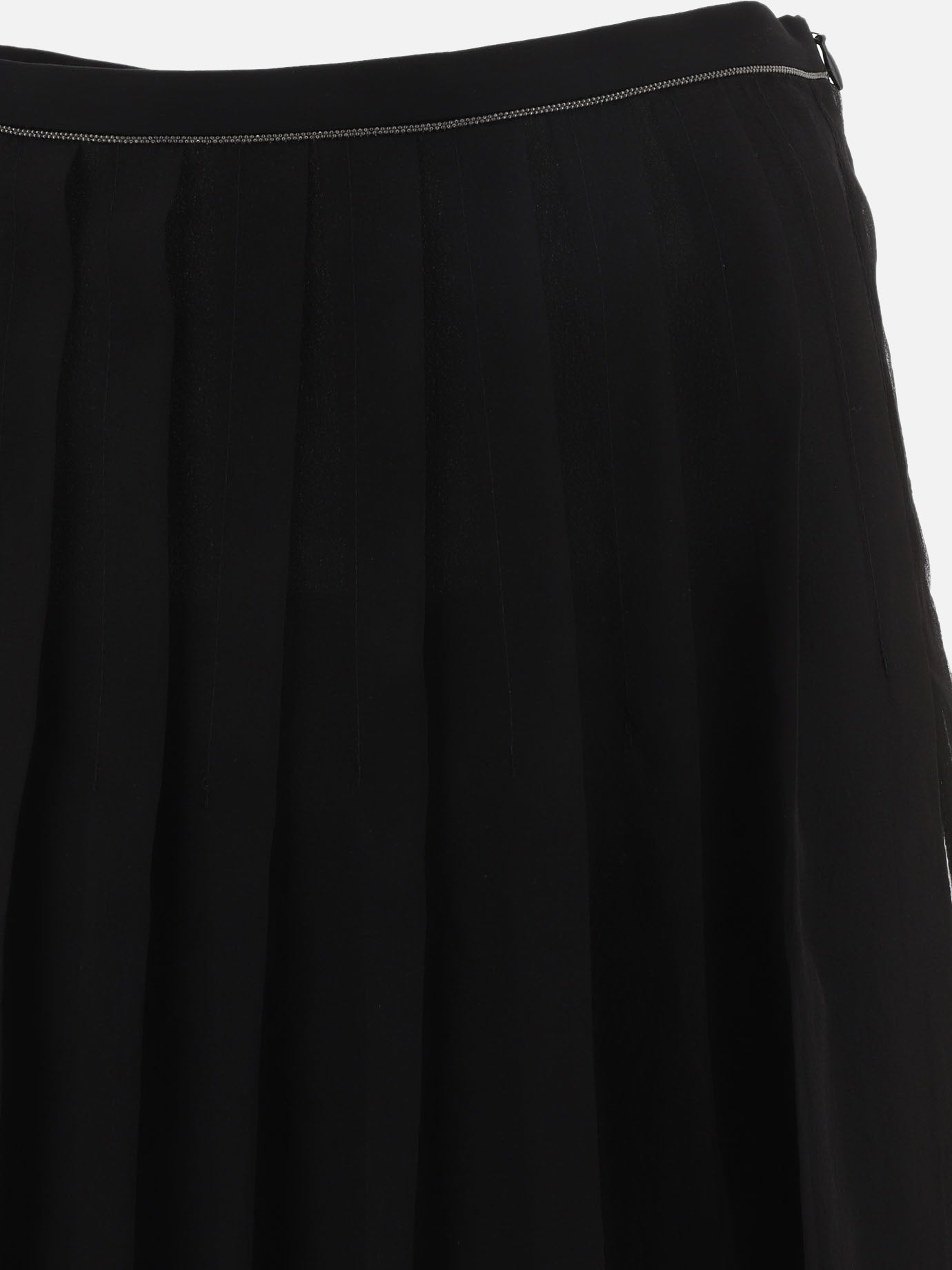 Long skirts 100% silk  Black - Brunello Cucinelli Women | PDP | VIETTI Online Store | thumbnail_3