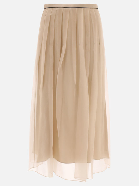 Long skirts 100% silk  Beige - Brunello Cucinelli Women | PLP | VIETTI Online Store 
