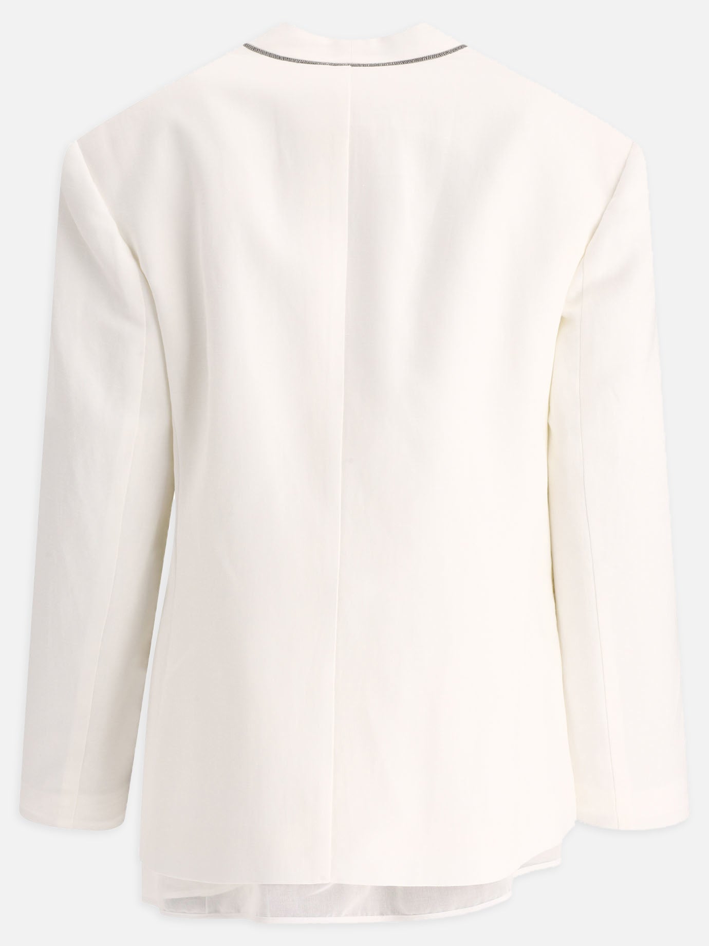 Blazer 73% viscose 27% linen  Bianco - Brunello Cucinelli Donna | PDP | VIETTI Online Store | thumbnail_2