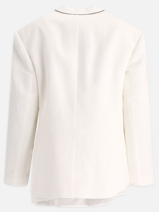 Blazer 73% viscose 27% linen  Bianco - Brunello Cucinelli Donna | PLP | VIETTI Online Store | 2

