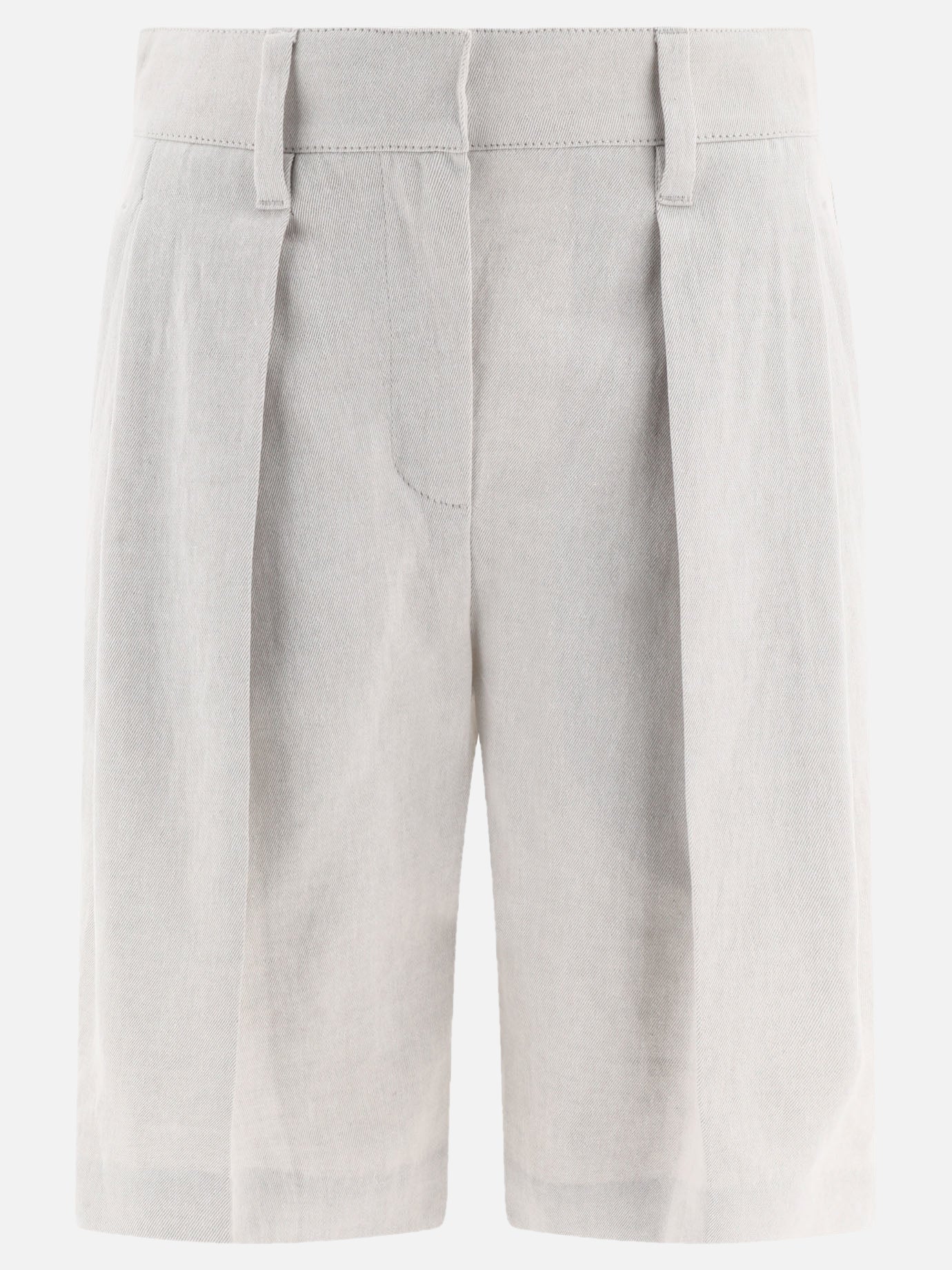 Short formali 80% cotton 20% linen  Bianco - Brunello Cucinelli Donna | PDP | VIETTI Online Store | thumbnail