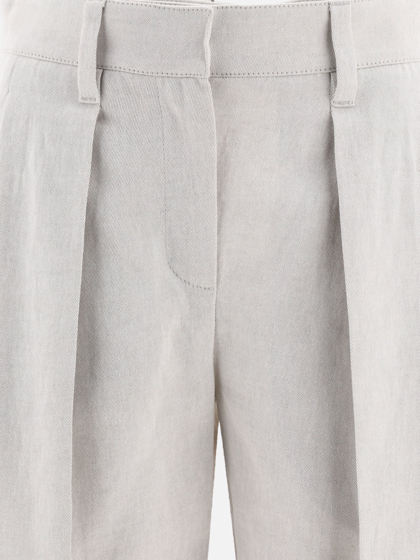 Short formali 80% cotton 20% linen  Bianco - Brunello Cucinelli Donna | PDP | VIETTI Online Store | thumbnail_3