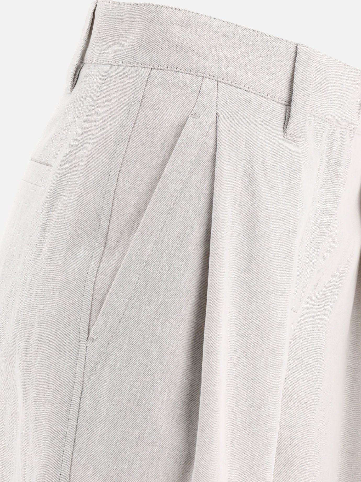 Short formali 80% cotton 20% linen  Bianco - Brunello Cucinelli Donna | PDP | VIETTI Online Store | Zoom-Modal_4
