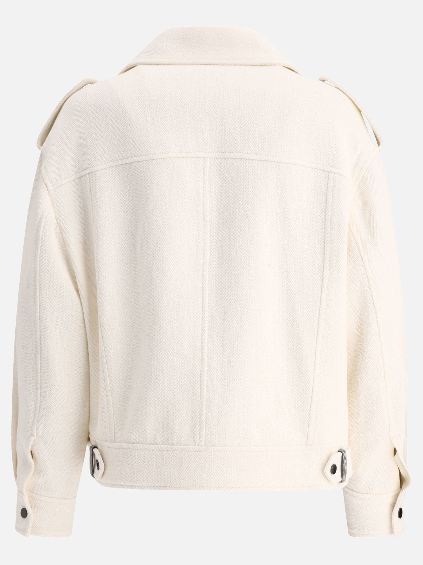 Giacche in pelle 66% cotton 34% linen  Bianco - Brunello Cucinelli Donna | PDP | VIETTI Online Store | thumbnail_2