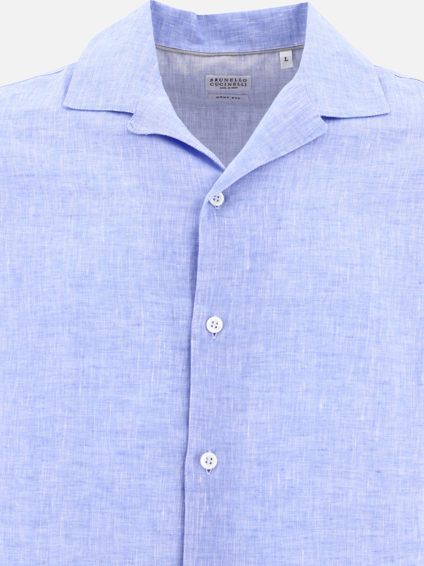 Camicie casual 100% linen  Azzurro - Brunello Cucinelli Uomo | PDP | VIETTI Online Store | thumbnail_3