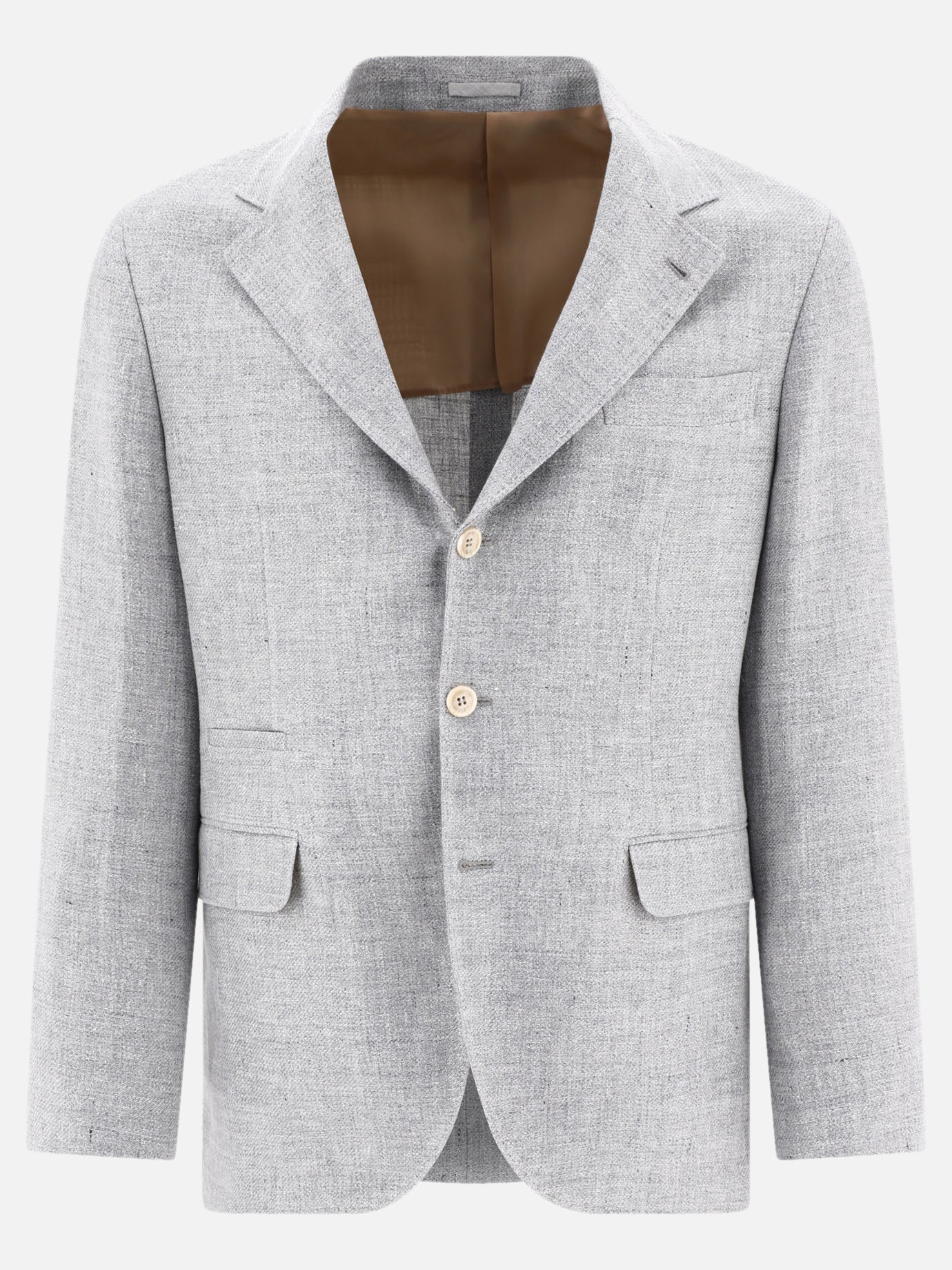 Blazer 70% linen 24% wool 2% silk  Grigio - Brunello Cucinelli Uomo | PDP | VIETTI Online Store | Zoom-Modal
