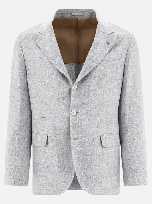 Blazer 70% linen 24% wool 2% silk  Grigio - Brunello Cucinelli Uomo | PLP | VIETTI Online Store 
