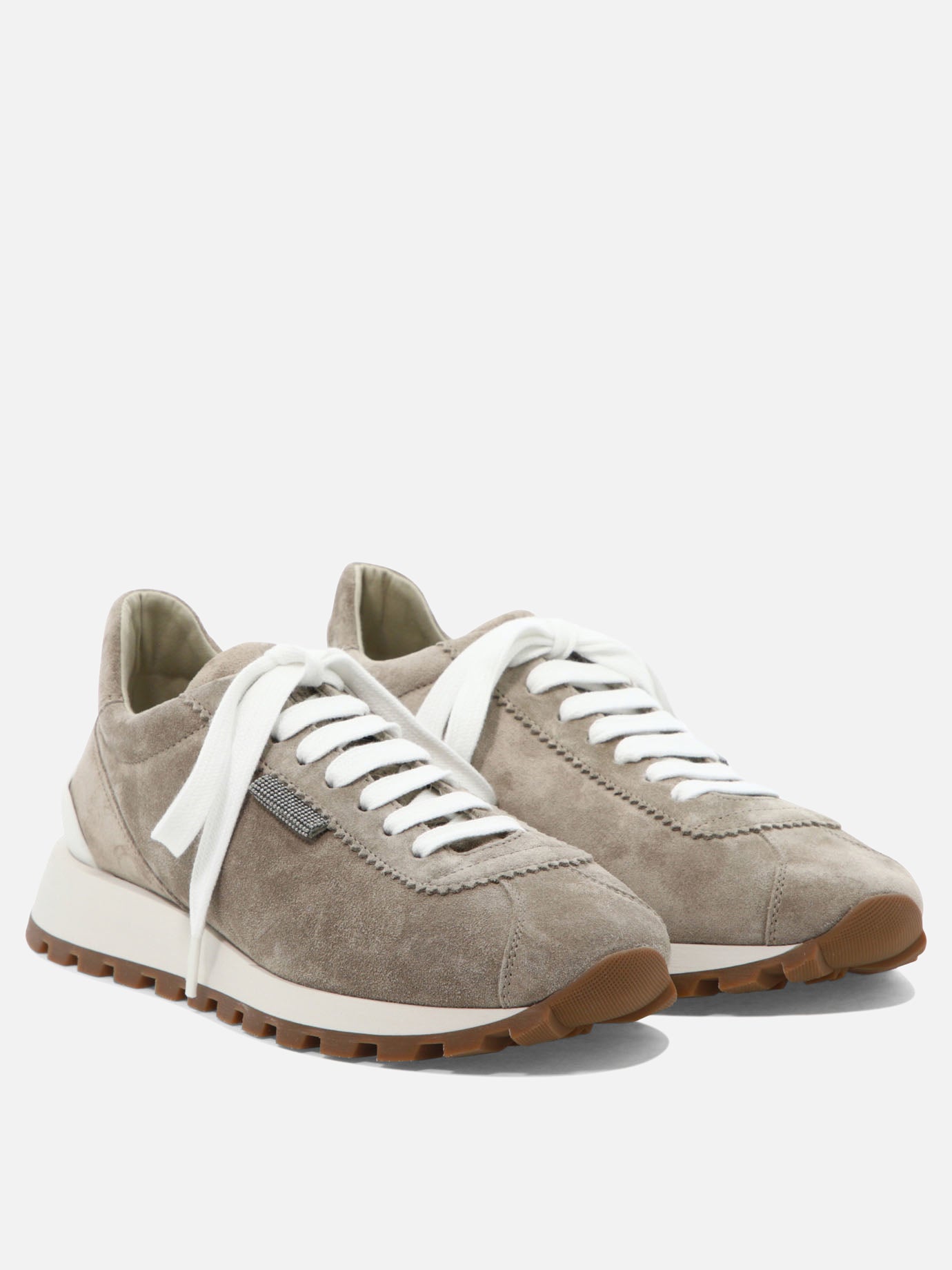 Low top sneakers 100% suede - 100% rubber  Brown - Brunello Cucinelli Women | PDP | VIETTI Online Store | thumbnail_2