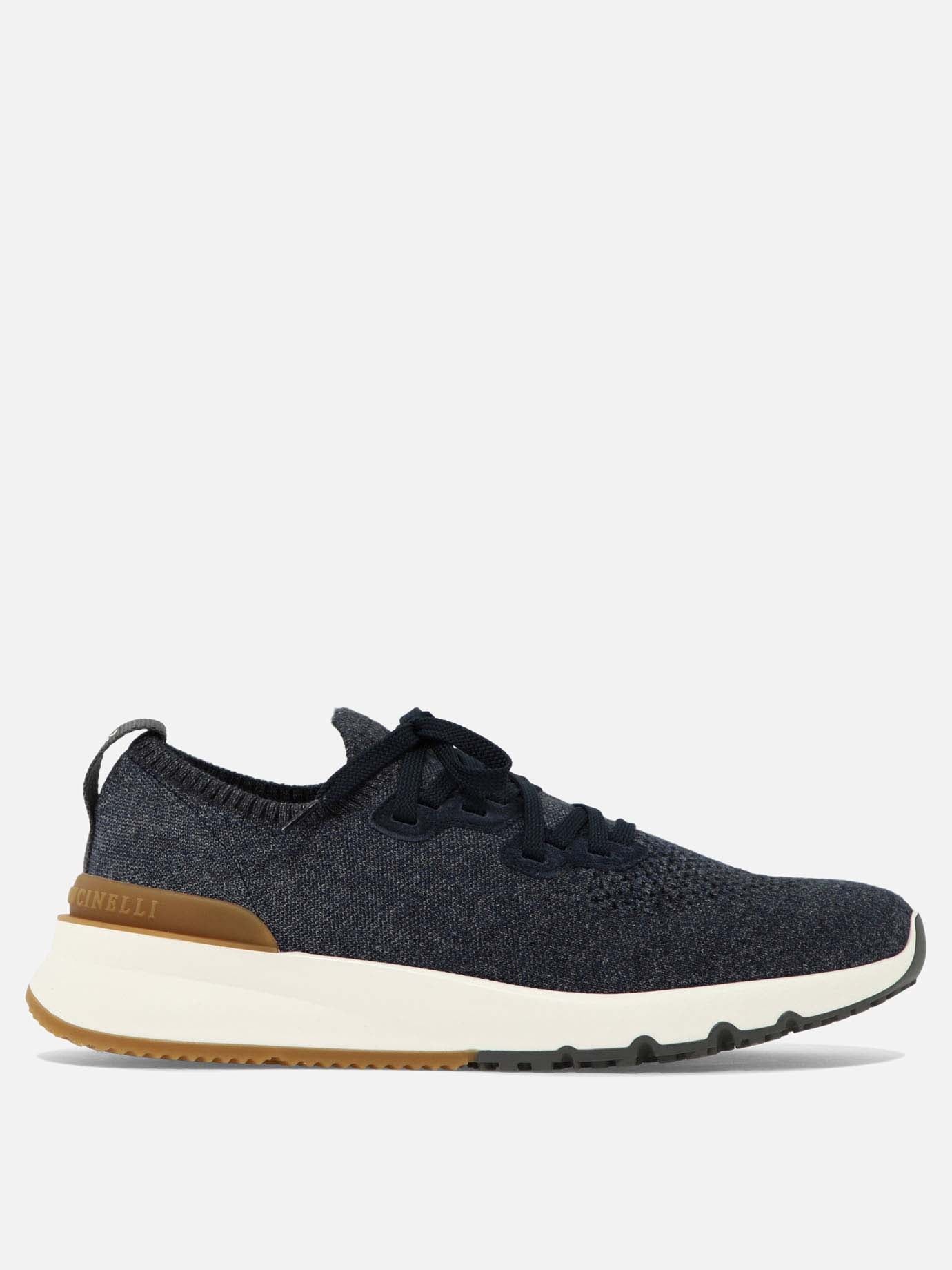 Sneaker basse 89% cotton 10% polyamide 1% elastane - 100% rubber  Blu - Brunello Cucinelli Uomo | PDP | VIETTI Online Store | thumbnail