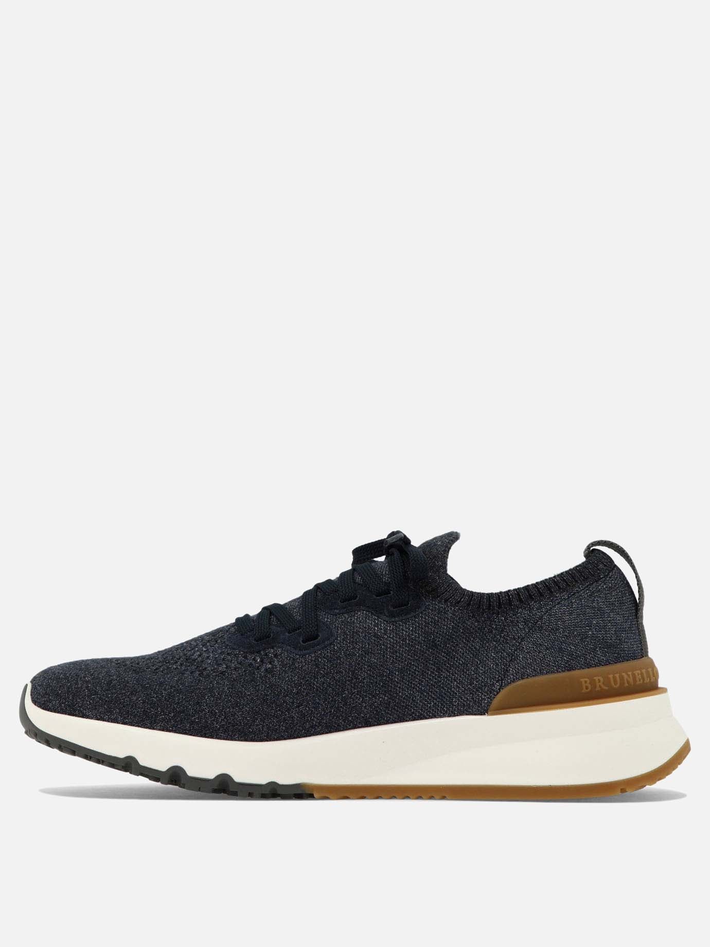 Sneaker basse 89% cotton 10% polyamide 1% elastane - 100% rubber  Blu - Brunello Cucinelli Uomo | PDP | VIETTI Online Store | Zoom-Modal_3
