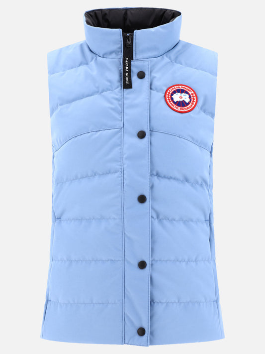 Giacche smanicate 84% polyester 16% cotton - Padding: down and feathers  Azzurro - Canada Goose Donna | PLP | VIETTI Online Store 
