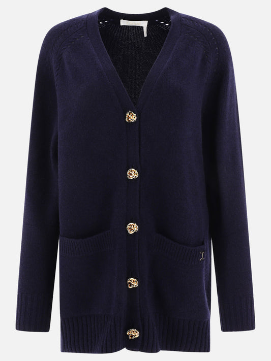 Cardigan 96% cashmere 4% wool  Blu - Chloé Donna | PLP | VIETTI Online Store 
