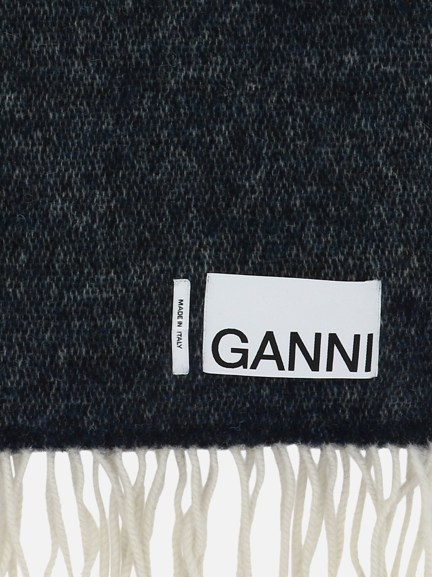 Sciarpe con frange 48% recycled wool 14% polyester 14% polyamide 13% acrylic 11% alpaca  Marrone - Ganni Donna | PDP | VIETTI Online Store | thumbnail_2