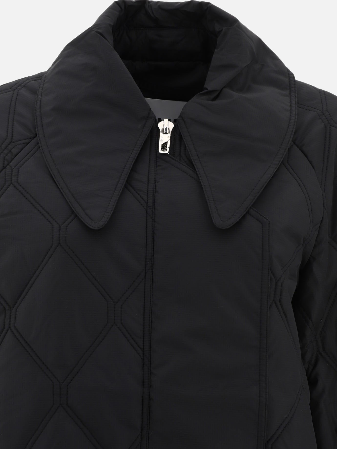 Giacche leggere & Trapuntate 100% recycled polyester  Nero - Ganni Donna | PDP | VIETTI Online Store | Zoom-Modal_3
