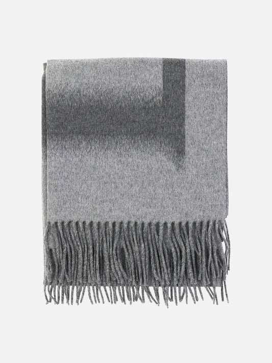 Fringed scarves 90% wool 10% cashmere  Grey - Loewe Women | PLP | VIETTI Online Store 
