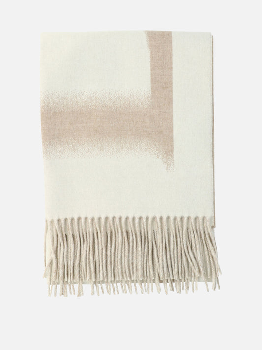 Fringed scarves 90% wool 10% cashmere  Beige - Loewe Women | PLP | VIETTI Online Store 
