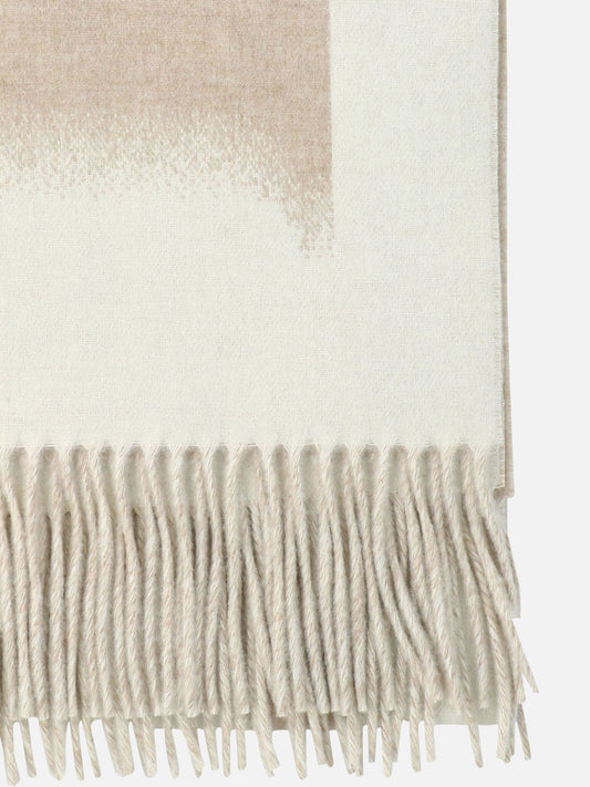 Fringed scarves 90% wool 10% cashmere  Beige - Loewe Women | PLP | VIETTI Online Store | 2
