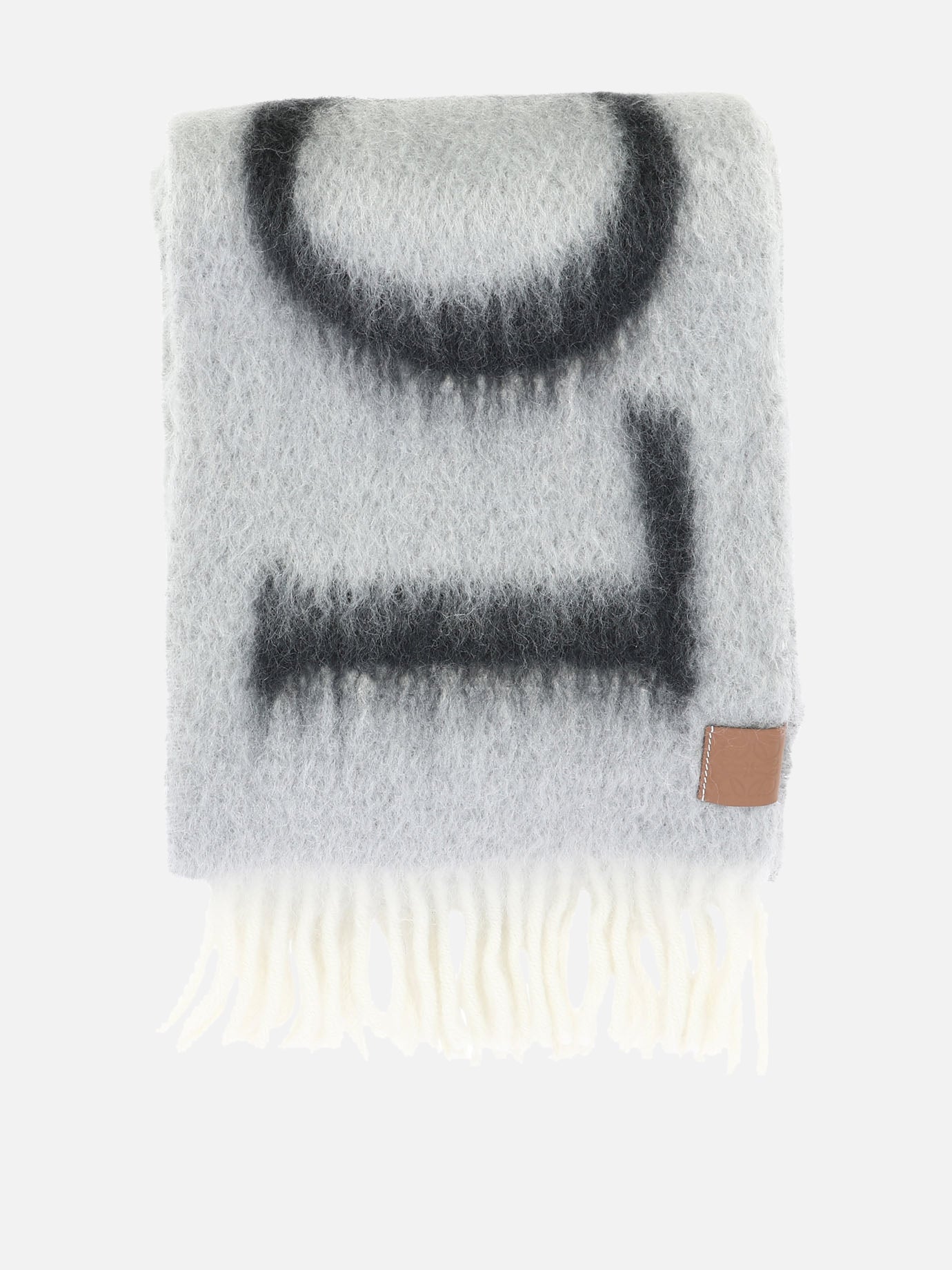 Sciarpe con frange 46% wool 45% mohair 5% leather 3% polyamide  Grigio - Loewe Donna | PDP | VIETTI Online Store | Zoom-Modal
