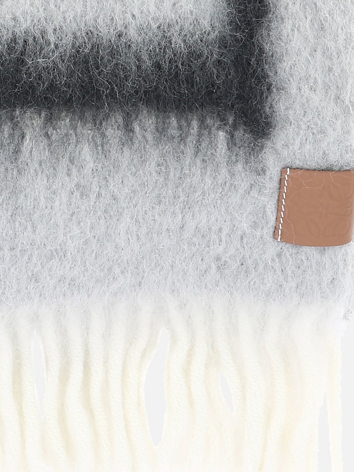 Sciarpe con frange 46% wool 45% mohair 5% leather 3% polyamide  Grigio - Loewe Donna | PDP | VIETTI Online Store | thumbnail_2