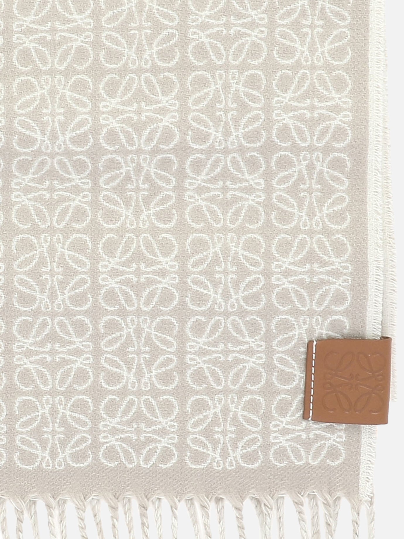 Sciarpe con frange 95% cashmere 5% leather  Beige - Loewe Donna | PDP | VIETTI Online Store | Zoom-Modal_2
