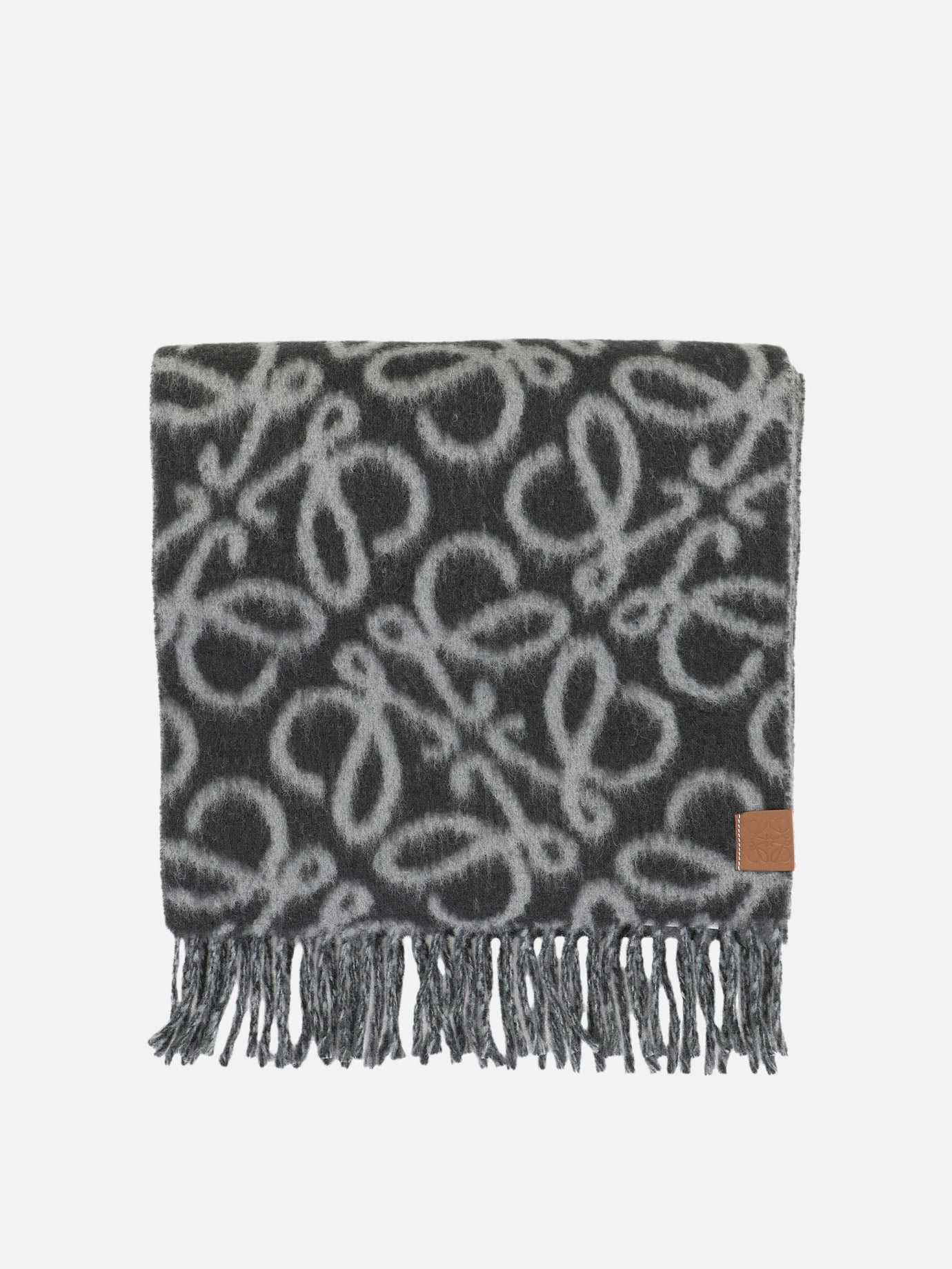 Sciarpe con frange 43% alpaca 32% wool 20% polyamide 5% leather  Nero - Loewe Donna | PDP | VIETTI Online Store | thumbnail