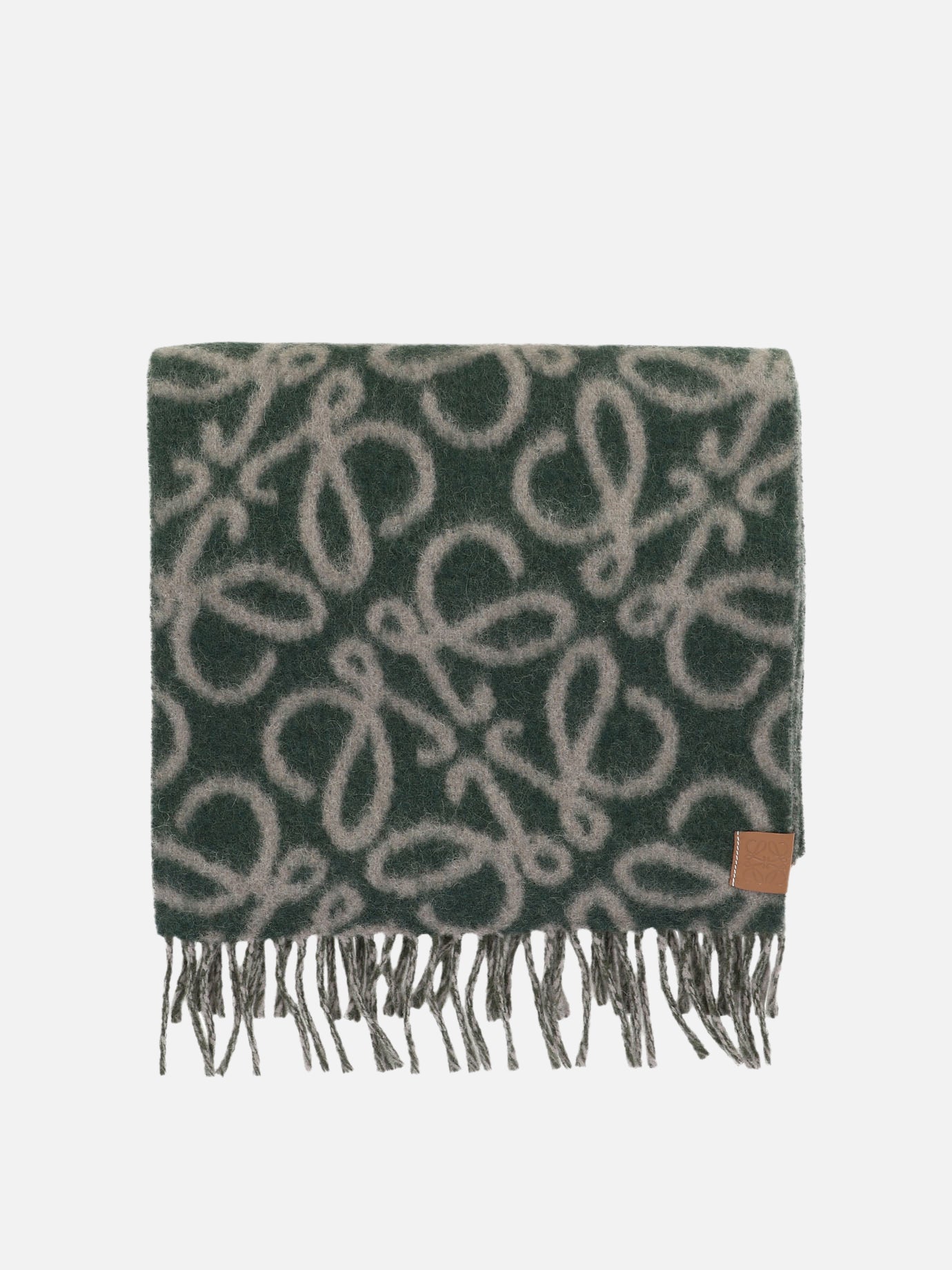 Sciarpe con frange 43% alpaca 32% wool 20% polyamide 5% leather  Verde - Loewe Donna | PDP | VIETTI Online Store | thumbnail