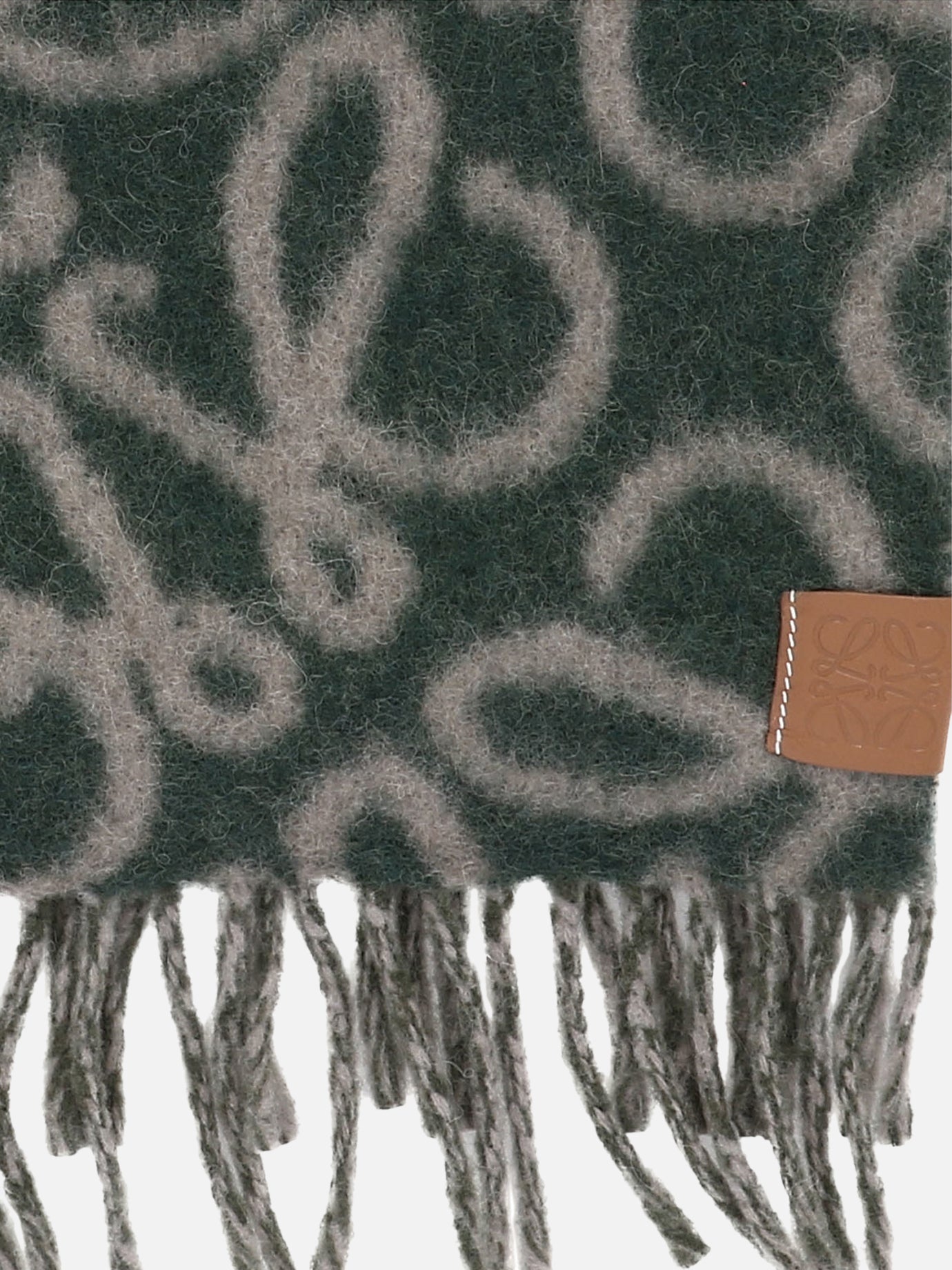 Sciarpe con frange 43% alpaca 32% wool 20% polyamide 5% leather  Verde - Loewe Donna | PDP | VIETTI Online Store | Zoom-Modal_2
