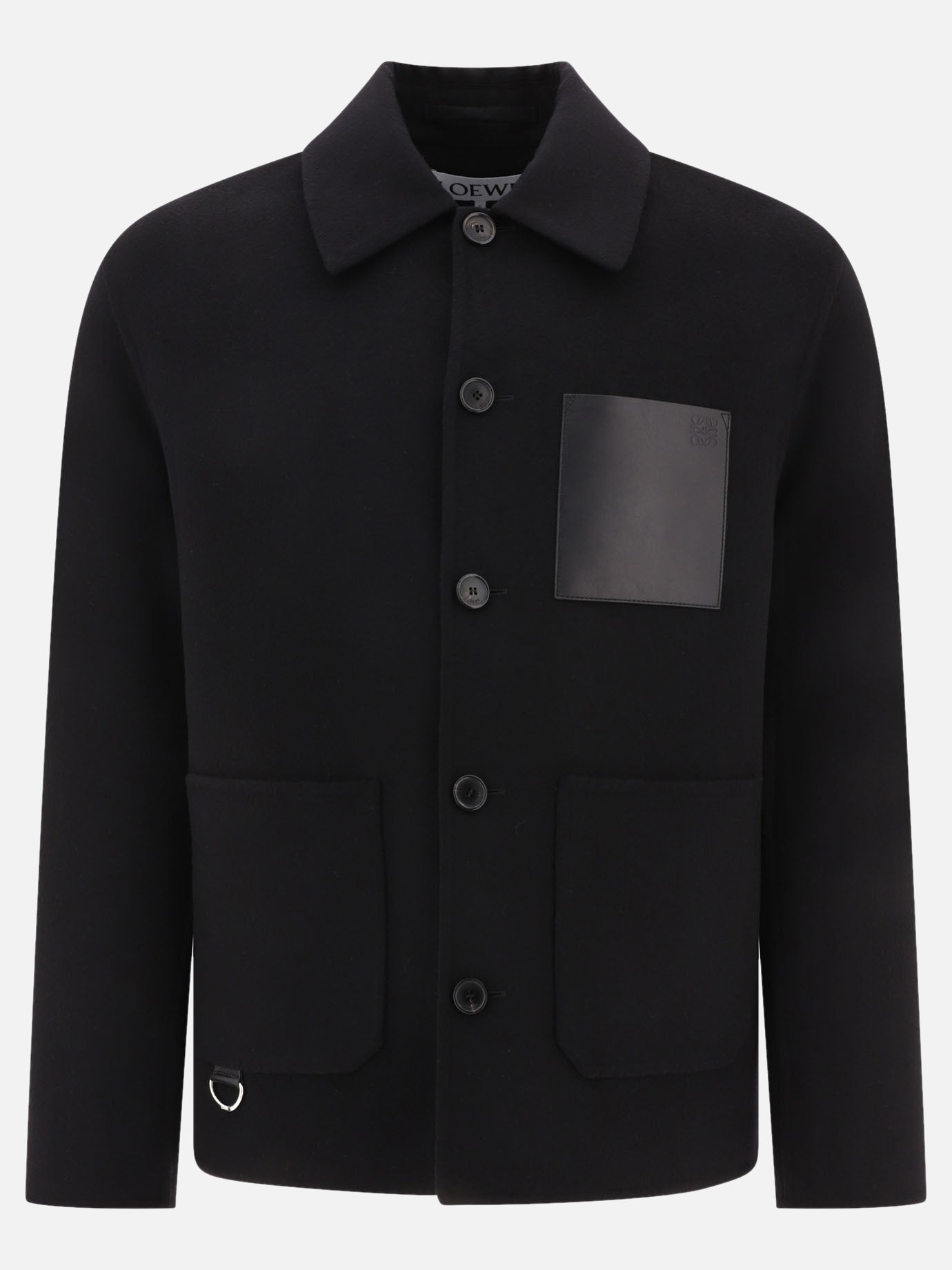 Cappotti corti 72% wool 20% leather 8% cashmere  Nero - Loewe Uomo | PDP | VIETTI Online Store | thumbnail