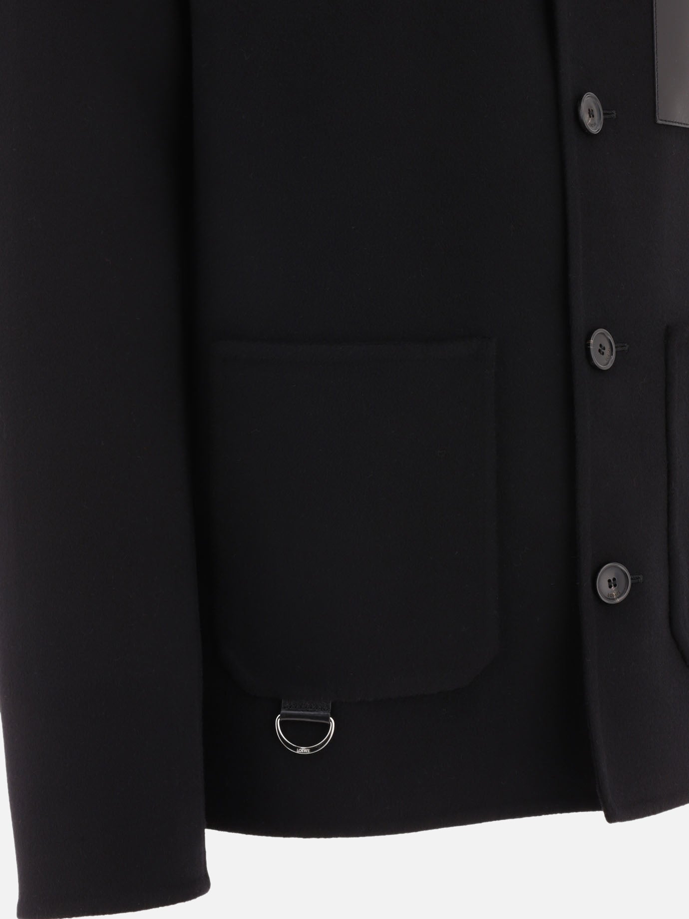 Cappotti corti 72% wool 20% leather 8% cashmere  Nero - Loewe Uomo | PDP | VIETTI Online Store | thumbnail_4