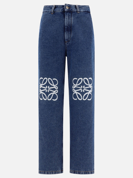Straight-leg jeans 95% cotton 5% leather  Blue - Loewe Women | PLP | VIETTI Online Store 
