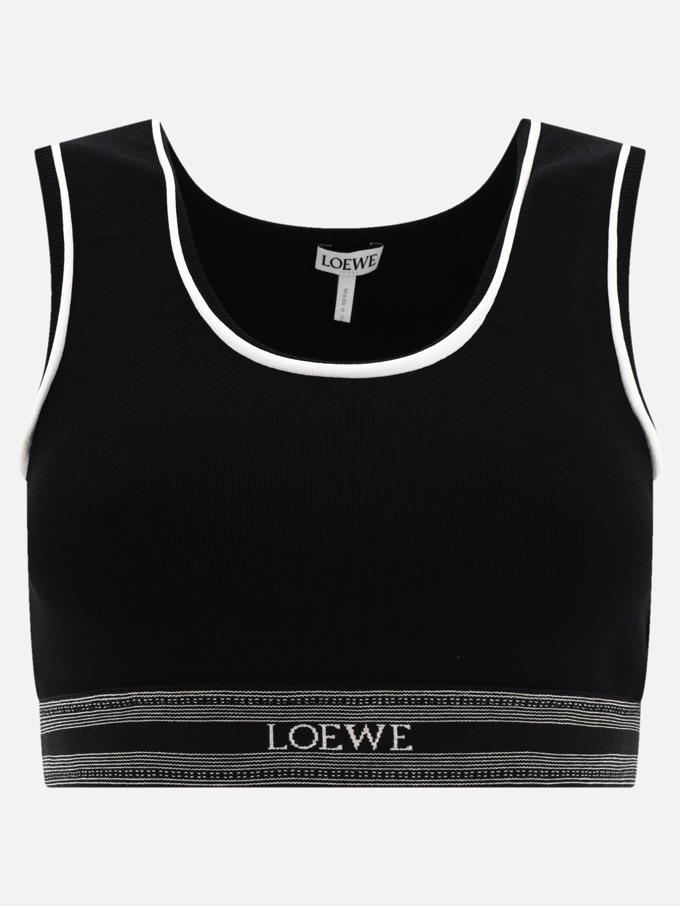 Crop top 56% viscose 14% polyamide 11% polyester 7% elastan  Nero - Loewe Donna | PDP | VIETTI Online Store | thumbnail