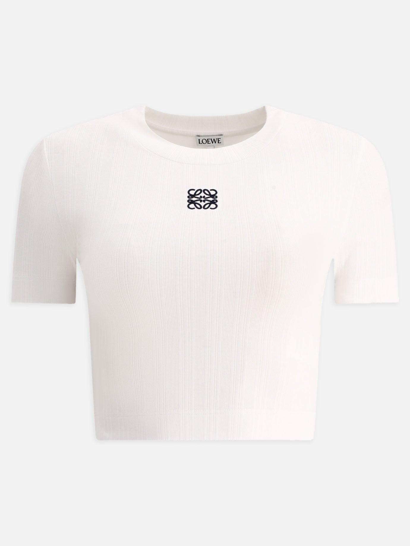Crop top 98% cotton 2% elastane  Bianco - Loewe Donna | PDP | VIETTI Online Store | thumbnail